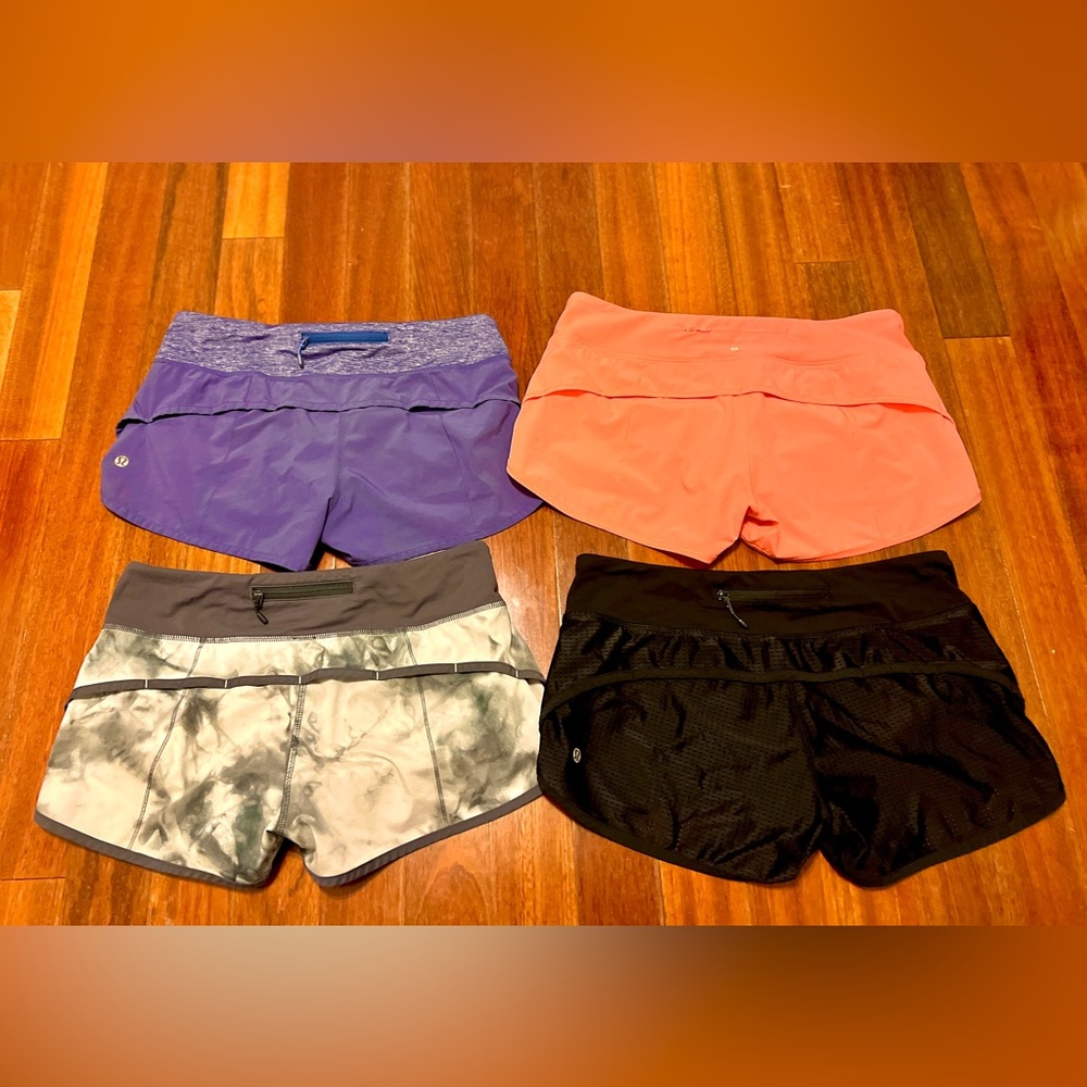 Lululemon Speed Shorts Lot Sz 6 Mid Ride 2.5”